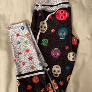 J Cross sugar skull leggings